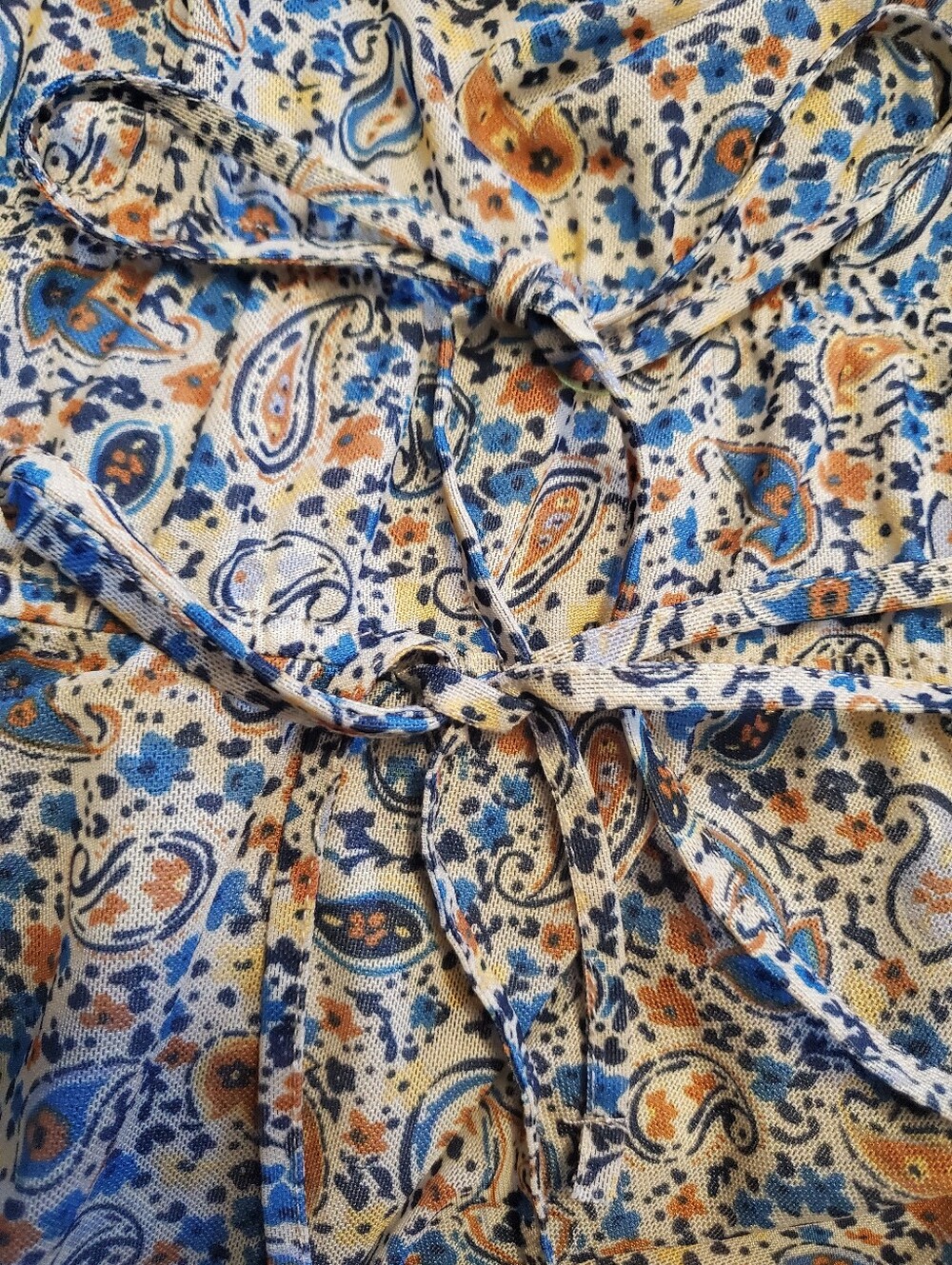 Floral Paisley Long Sleeve Sheer Boho Blouse - Picture 2 of 3